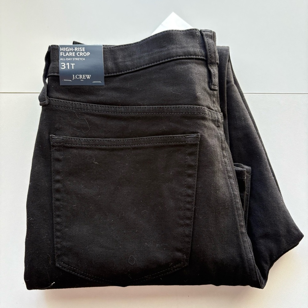 J. Crew Women's tall‎ Mid-Rise Flare Crop Jean in All-Day Stretch, Size 31T